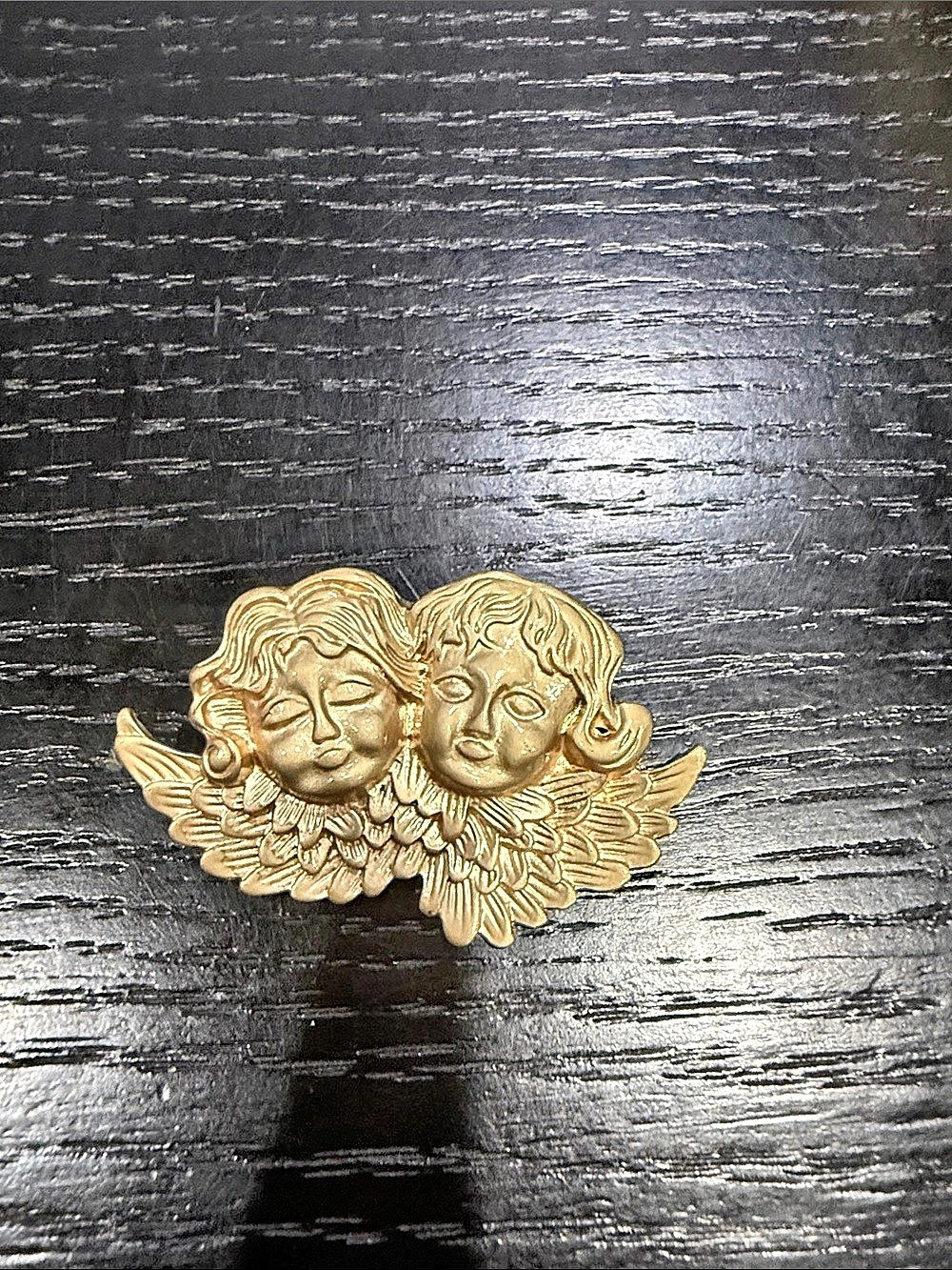 Gold Angel Cherub Brooch Like New
